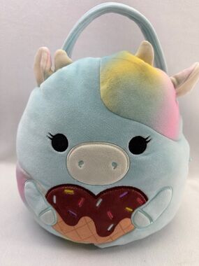 Squishmallows Caedia the cow Valentine’s Day Treat pail Easter Basket